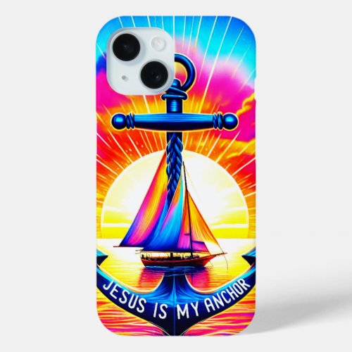 Faith_Fused Protection Jesus is My Anchor iPhone 15 Case