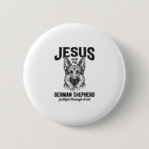 Faith German Shepherd Shirt for Christian Dog Love Button
