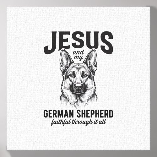 Faith German Shepherd Shirt for Christian Dog Love Canvas Photo Tile