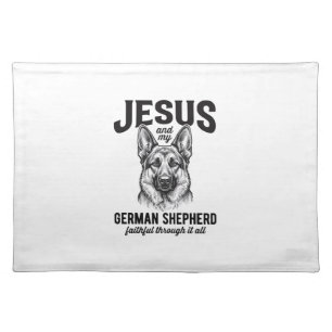 Faith German Shepherd Shirt for Christian Dog Love Cloth Placemat
