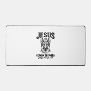 Faith German Shepherd Shirt for Christian Dog Love Desk Mat