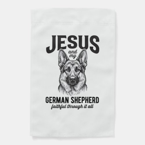 Faith German Shepherd Shirt for Christian Dog Love Garden Flag