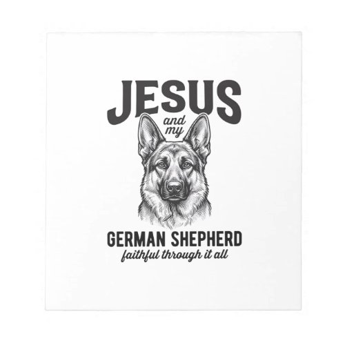Faith German Shepherd Shirt for Christian Dog Love Notepad