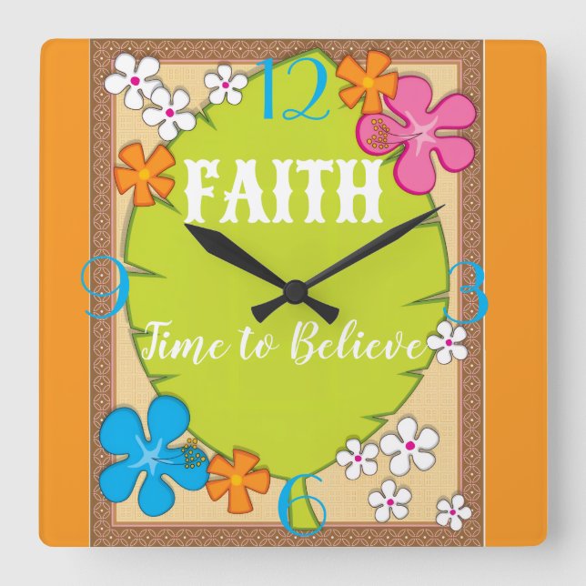 Faith Gifts Collection - Square Wall Clock (Front)