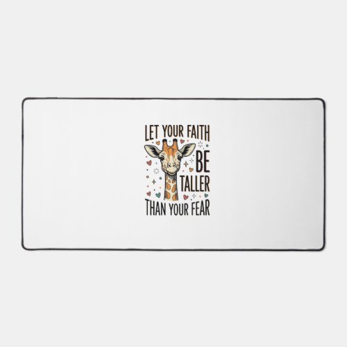 Faith Giraffe Inspirational Vintage Shirt Design_1 Desk Mat
