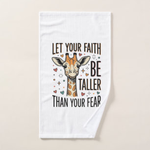 Faith Giraffe Inspirational Vintage Shirt Design_1 Hand Towel