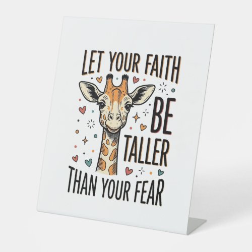 Faith Giraffe Inspirational Vintage Shirt Design_1 Pedestal Sign