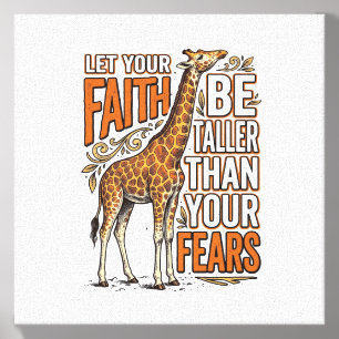 Faith Giraffe Vintage Inspirational Shirt Design_1 Canvas Photo Tile