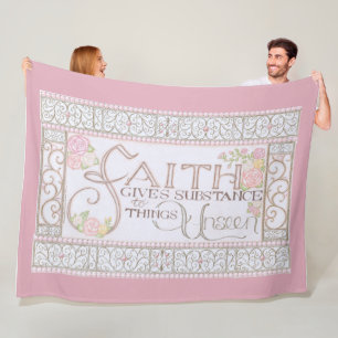 Faith Gives Substance Fleece Blanket (Lilac)