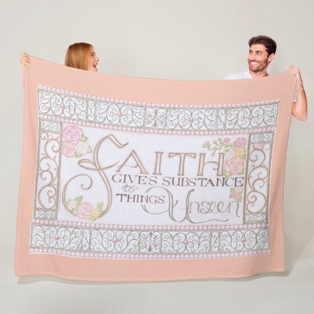 FAITH Gives Substance Fleece Blanket (Peach) (In Situ)
