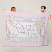 FAITH Gives Substance Fleece Blanket (Pink)