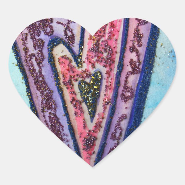 Faith Glitter Hearts Love Labels Art Stickers (Front)