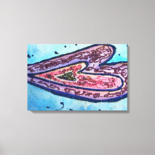 Faith Glitter Hearts Wrapped Canvas Art Print