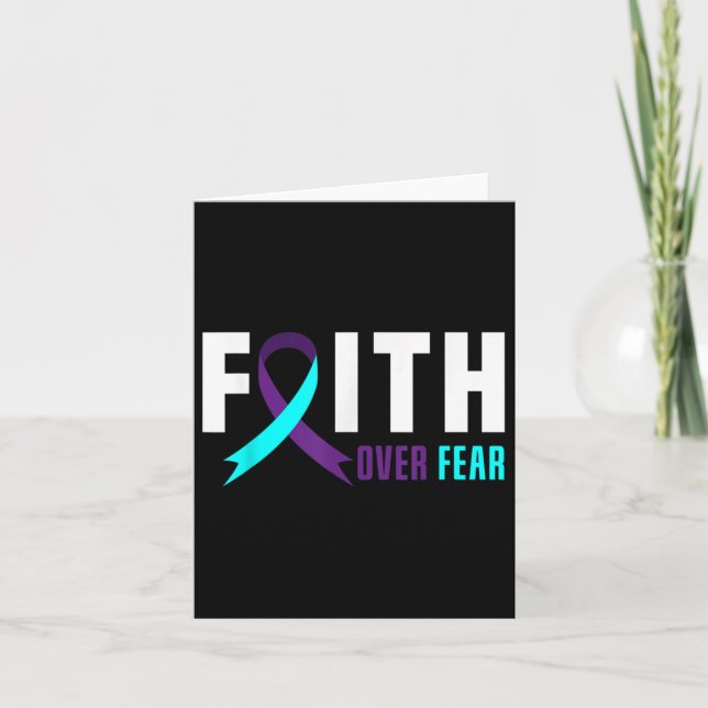 Faith God Fear Support Suicide Prevention Awarenes Card (Front)