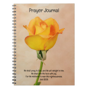 Faith Golden Orange Rose Art Prayer Journal