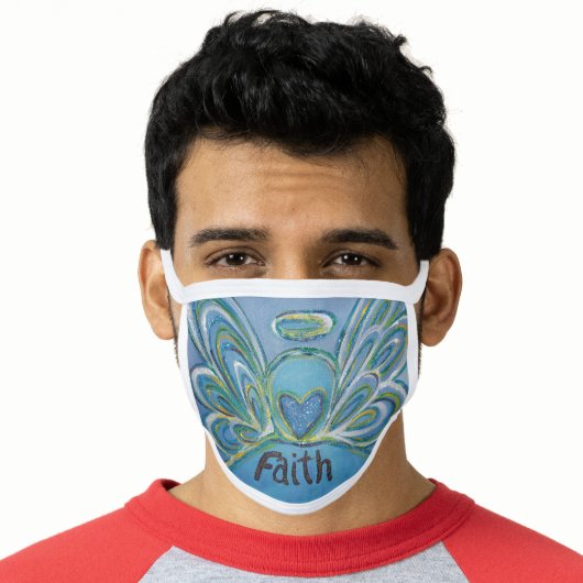 Faith Guardian Angel Art Custom Face Mask (Worn Him)