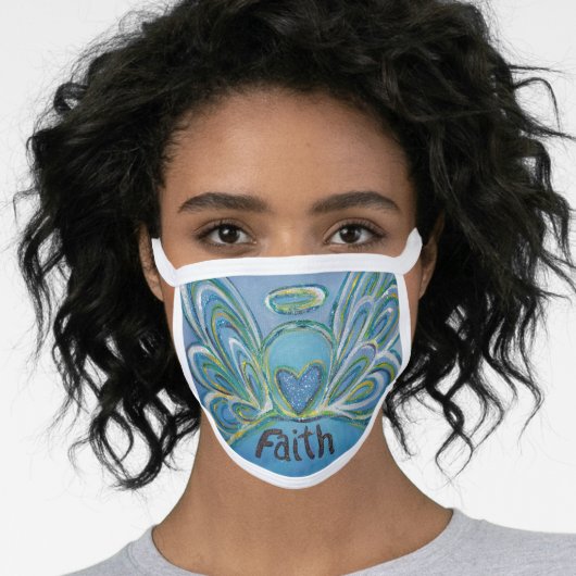 Faith Guardian Angel Art Custom Face Mask (Worn Her)