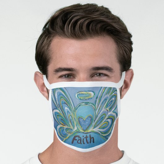Faith Guardian Angel Art Custom Face Mask (Worn Him)