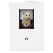 Faith Happy Birthday White Cat Card (Back)