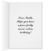 Faith Happy Birthday White Cat Card (Inside (Right))