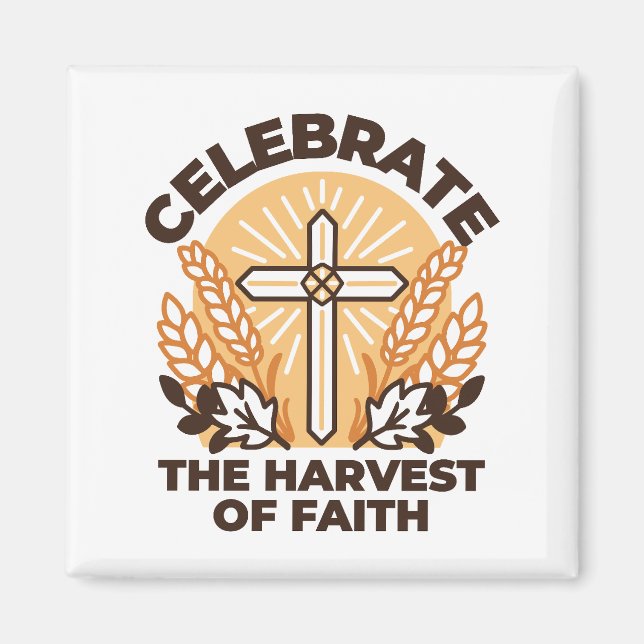Faith Harvest Celebration – Inspirational Art Magnet (Front)