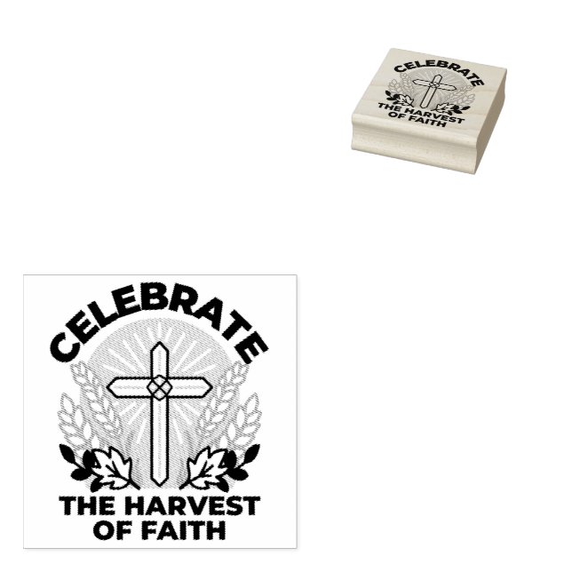Faith Harvest Celebration – Inspirational Art Rubber Stamp (Stamped)