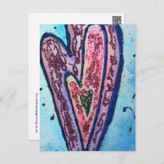 Faith Heart Painting Cutsom Art Postcard