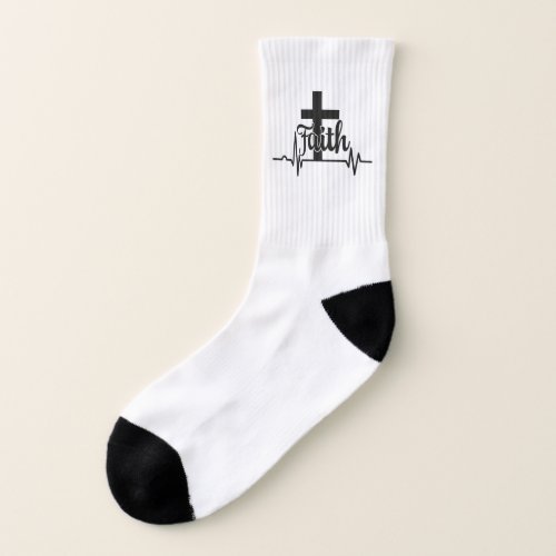 Faith Heartbeat Christian Cross Socks