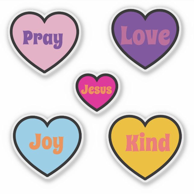 faith hearts Custom-Cut Vinyl Sticker (Front)