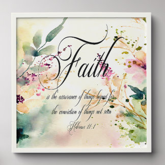 Faith Hebrews 11:1 Bible Verse Floral Wall Art Peel And Stick Photo Tile