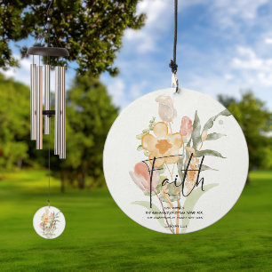 Faith- Hebrews 11:1 Orange floral Wind Chime