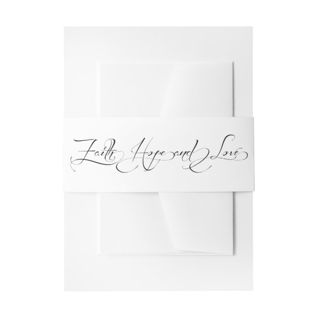 Faith Home & Love Christian Wedding Belly Band (Front Example)