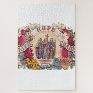 Faith, Hope and Charity Theological virtues Jigsaw Puzzle