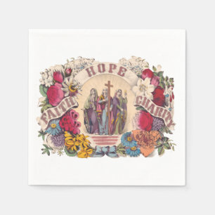 Faith, Hope and Charity Theological virtues Napkins