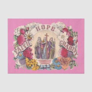 Faith, Hope and Charity Theological virtues Tissue Paper
