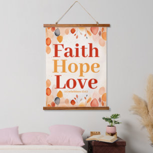 Faith, hope, and love Boho Christian Wall Hanging Tapestry