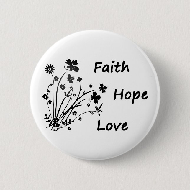 Faith Hope and Love   Button (Front)