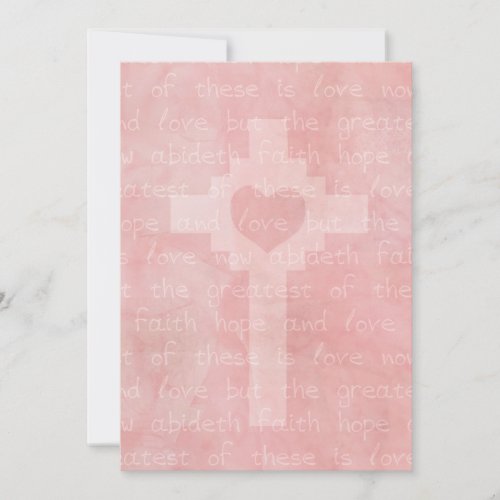 Faith Hope and Love Christian 5 x 7 Wedding Invitation