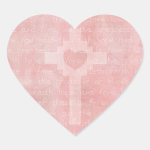 Faith Hope and Love Christian Bible Verse Heart Sticker