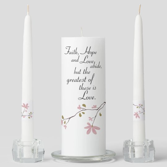 Faith Hope and Love Christian Wedding Unity Candle Set | Zazzle.com