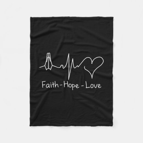 Faith hope and love fleece blanket