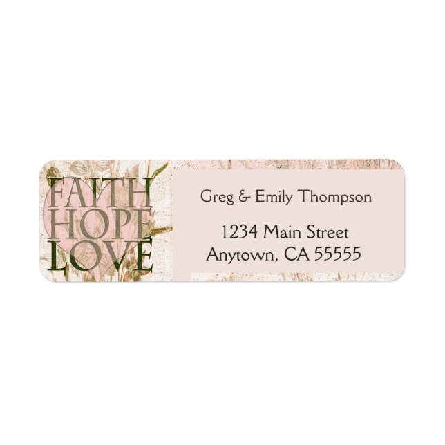 Faith, Hope and Love Label (Front)