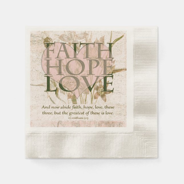 Faith, Hope and Love Napkins (Front)