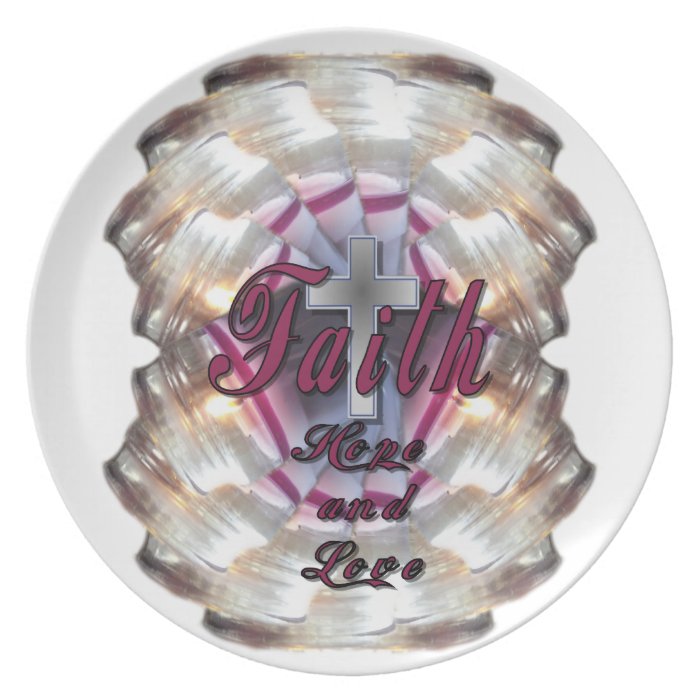 Faith, hope and love party plates