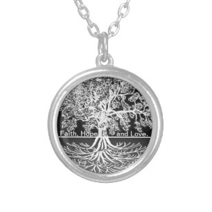 Faith, Hope and Love Silver Plated Necklace