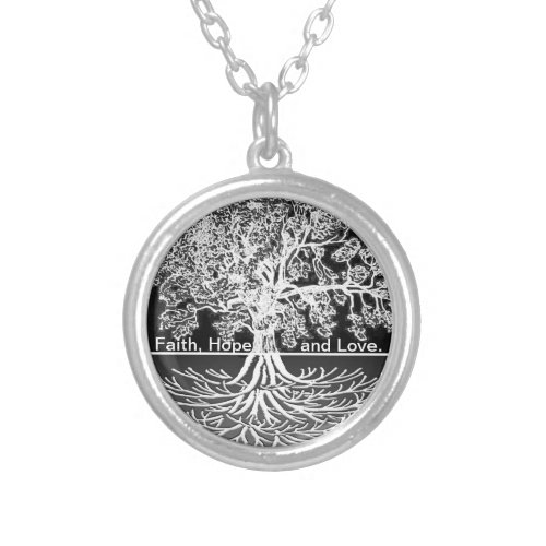 Faith Hope and Love Silver Plated Necklace