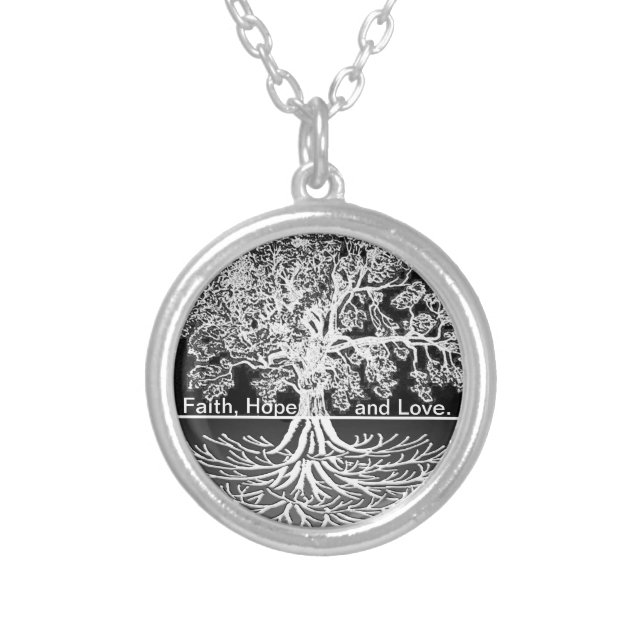 Faith, Hope and Love Silver Plated Necklace (Front)
