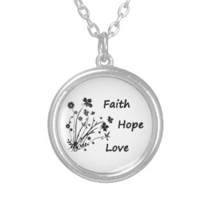 Faith Hope and Love   Silver Plated Necklace
