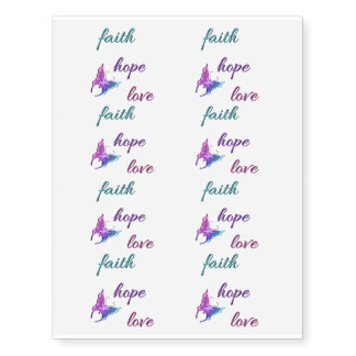 Faith Hope and Love Temporary Tattoos