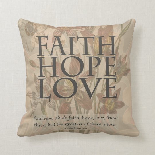 Throw Pillow- Floral Faith main image 1
